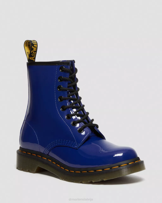 Dr. Martens apavi sievietes zils lucido un patentlampa 1460 lakādas šņorzābaki LHJP151 Dr. Martens apavi sievietes zils lucido un patentlampa 1460 lakādas šņorzābaki LHJP151